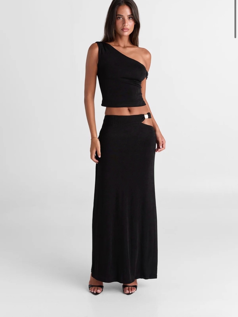 Sasha Therese - Maxi Skirt and One Shoulder Top Matching Set